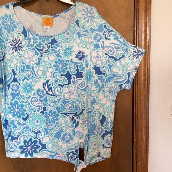 3/$45 Ruby Rd top floral print with stretch petite shirt boho casual LP - Picture 8 of 17